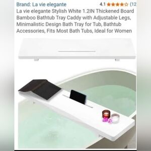 White Bath Tray Caddy